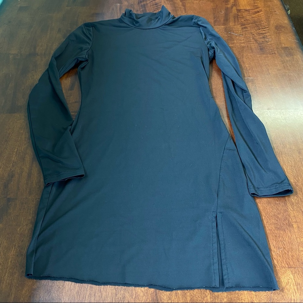 Long sleeve black mini dress